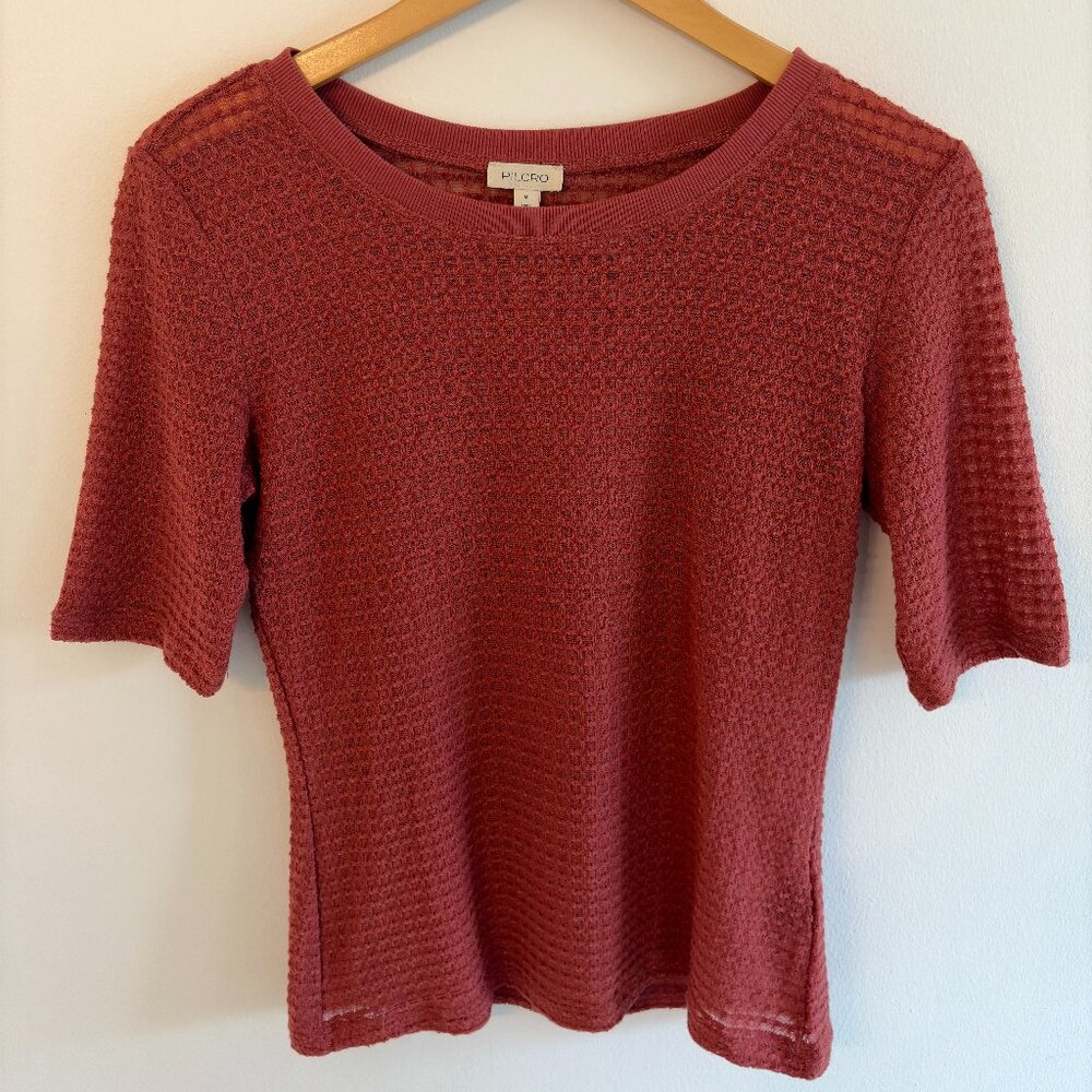 Pilcro (Anthropologie) Orange Mesh Blouse